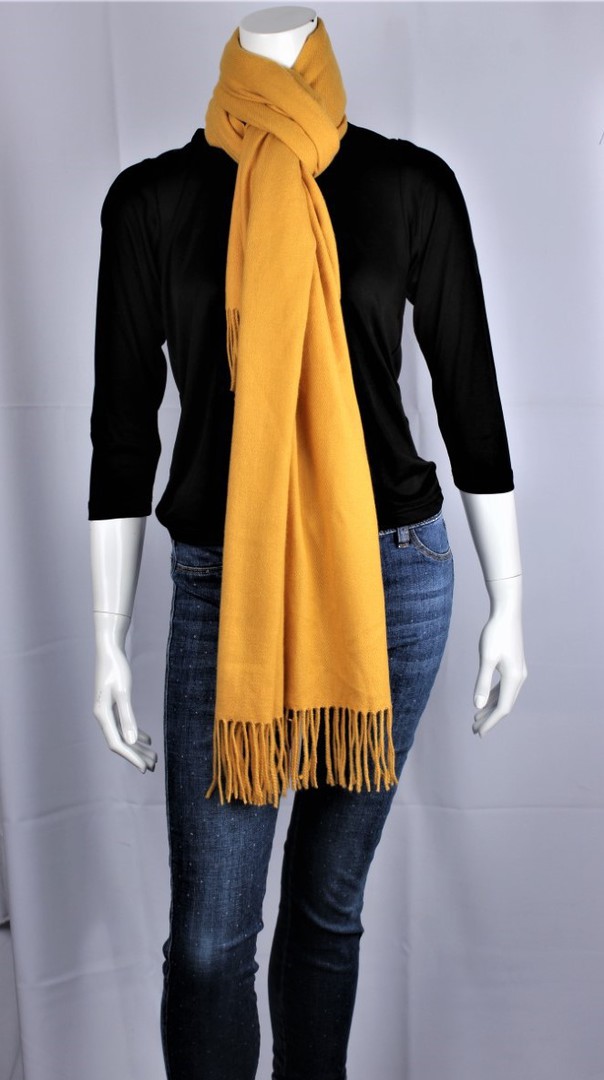ALICE & LILY soft cotton mix scarf/shawl  w tassels sunflower STYLE : SC/4901SFL image 0